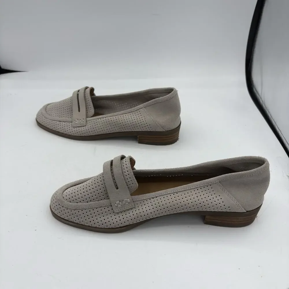 Lucky Brand Loafers Womens Size 7 Caylon Leather Slip‎ On Penny Beige Taupe